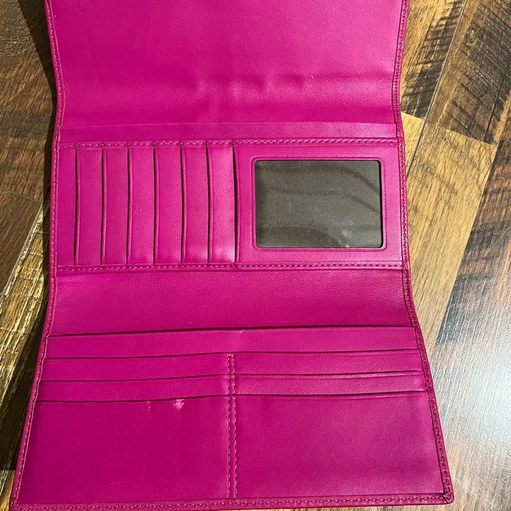 Coach Women's Fuchsia Leather Wallet - Picture 3 of 5